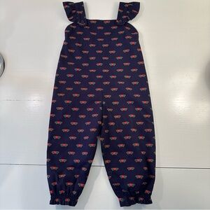 TBBC Violet’s Vintage Overalls Valentines Day Hearts Navy 12-18M